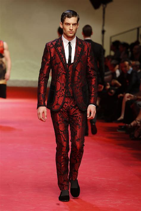 dolce gabbana red suit